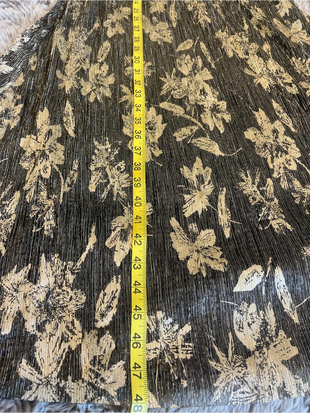 MSK Floral Pleated V-Neck Midi Dress metallic 1X NWT - Picture 6 of 6